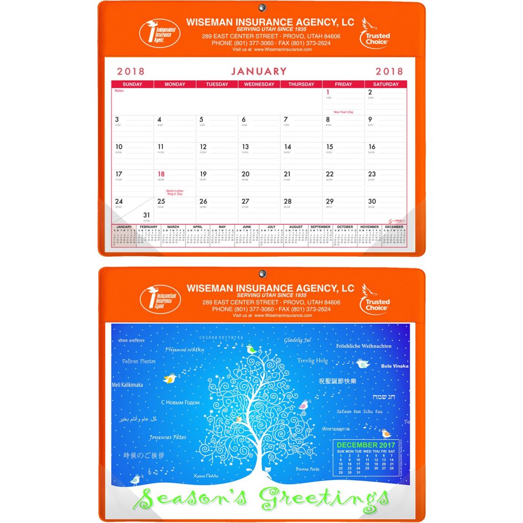 Imprinted Monthly Calendar Doodle Pads with Grommet and Greeting Page - Promotional Pens Singapore - Gifts VV Available in 18 awesome item colors 客製 - Promotional Pens Singapore - Gifts VV White / Orange Monthly Calendar Doodle Pad with Grommet and Greeting Page
