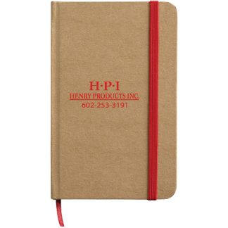Tan / Red Cardboard Executive Cover Journal with Paper Finish