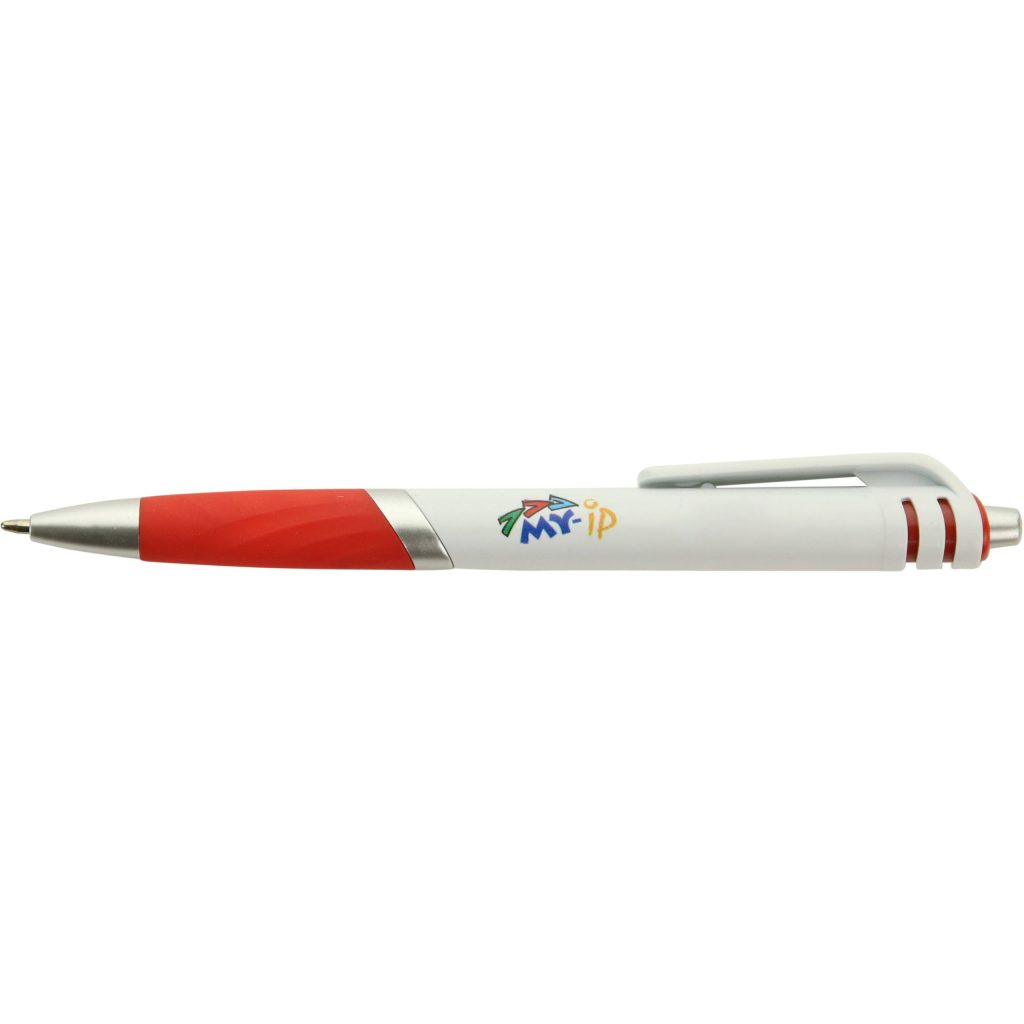 White / Red Carnival Grip Pen