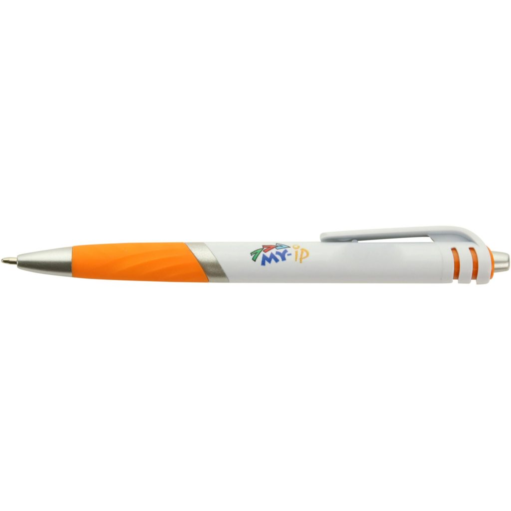 White / Orange Carnival Grip Pen