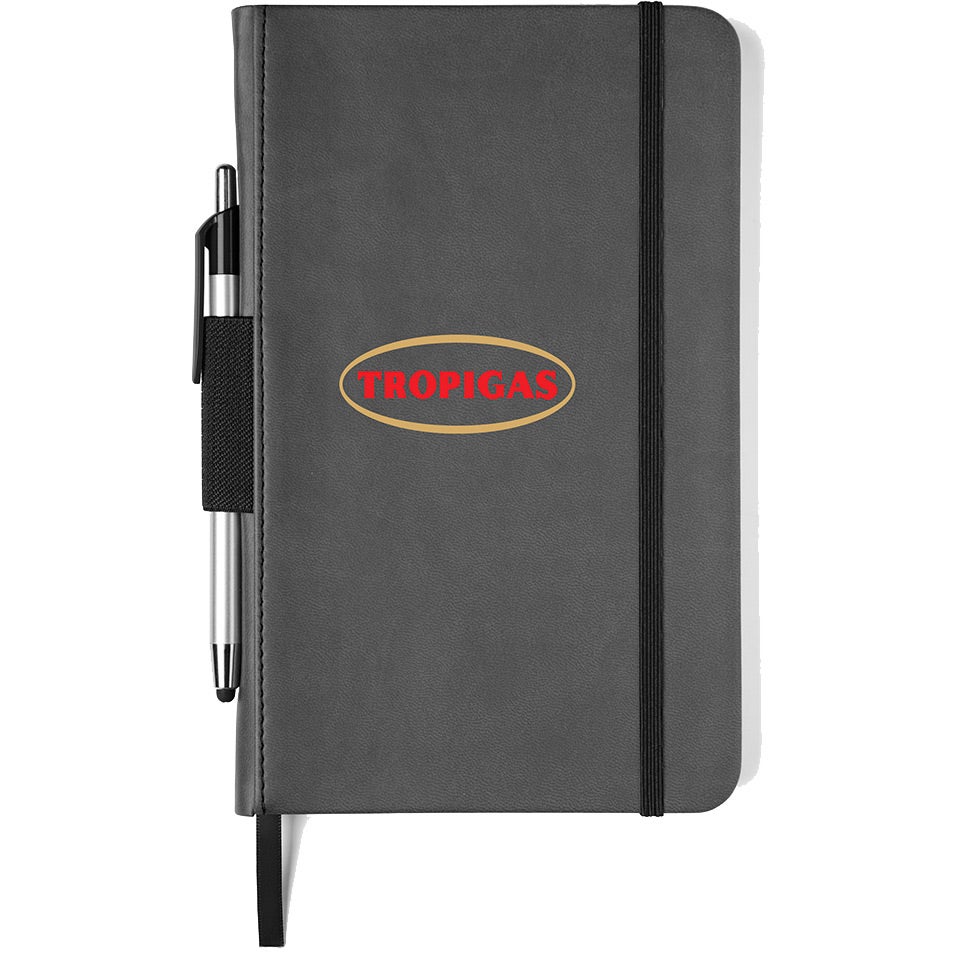 Printed Chester Journal Book Sets - Promotional Pens Singapore - Gifts VV Available in 6 exciting item colors 客製 - Promotional Pens Singapore - Gifts VV Gray / Black Chester Journal Book Set