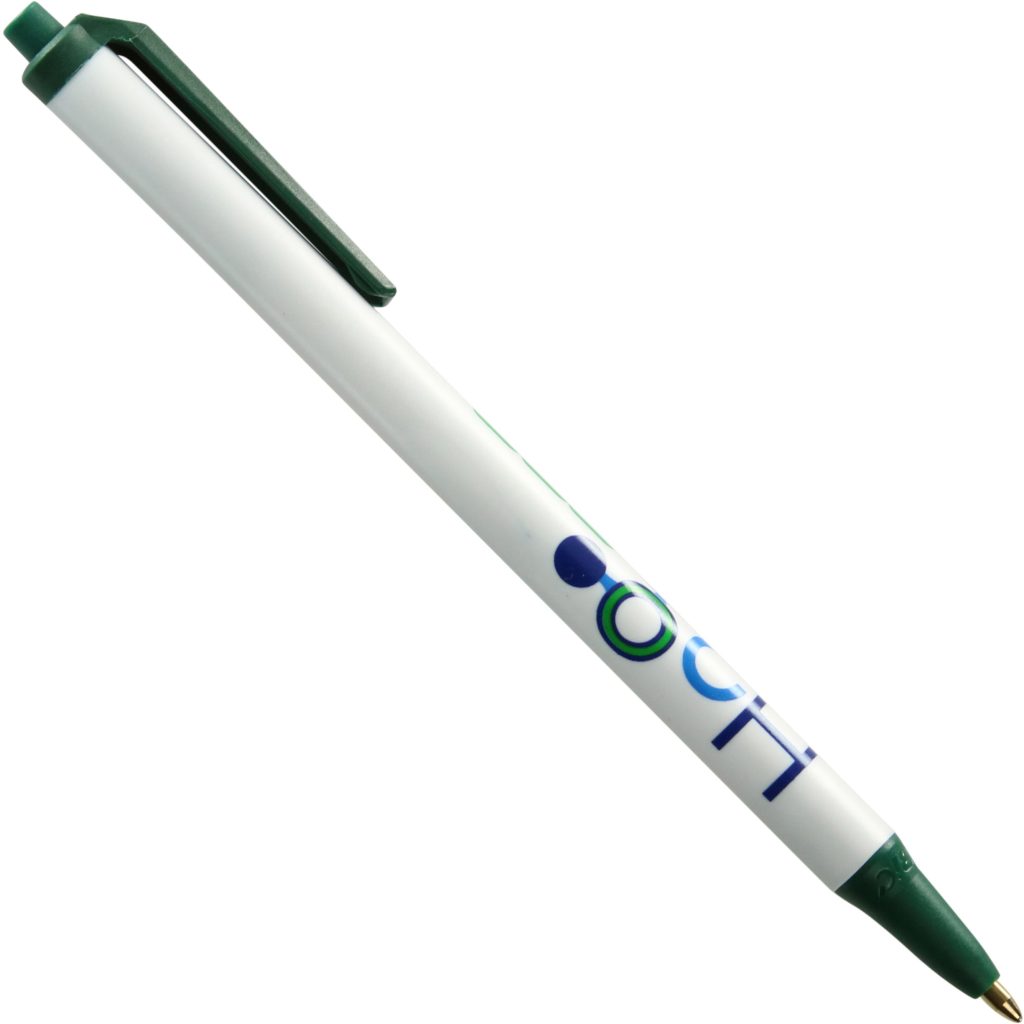 Customised BIC Clic Stic Ecolution Pens - Promotional Pens Singapore - Gifts VV Free Setup 客製 - Promotional Pens Singapore - Gifts VV White / Forest Green BIC Clic Stic Ecolution Pen