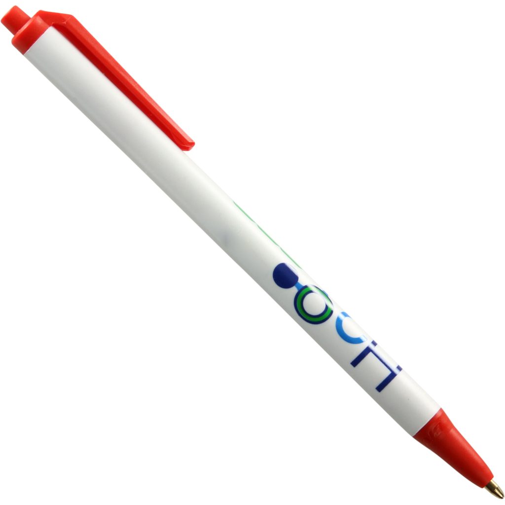 Customised BIC Clic Stic Ecolution Pens - Promotional Pens Singapore - Gifts VV Free Setup 客製 - Promotional Pens Singapore - Gifts VV White / Red BIC Clic Stic Ecolution Pen