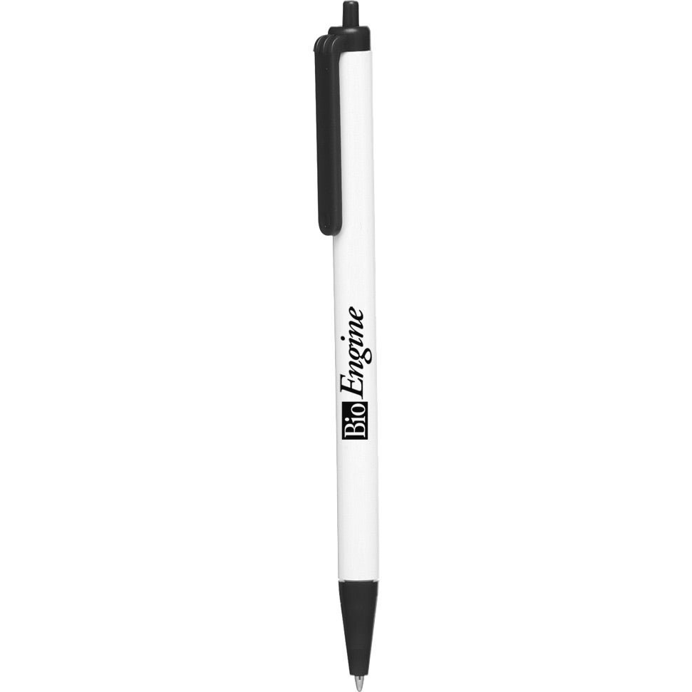 Customised Click Action Company Pens - Promotional Pens Singapore - Gifts VV Available in 13 amazing item colors 客製 - Promotional Pens Singapore - Gifts VV White / Black Click Action Company Pen