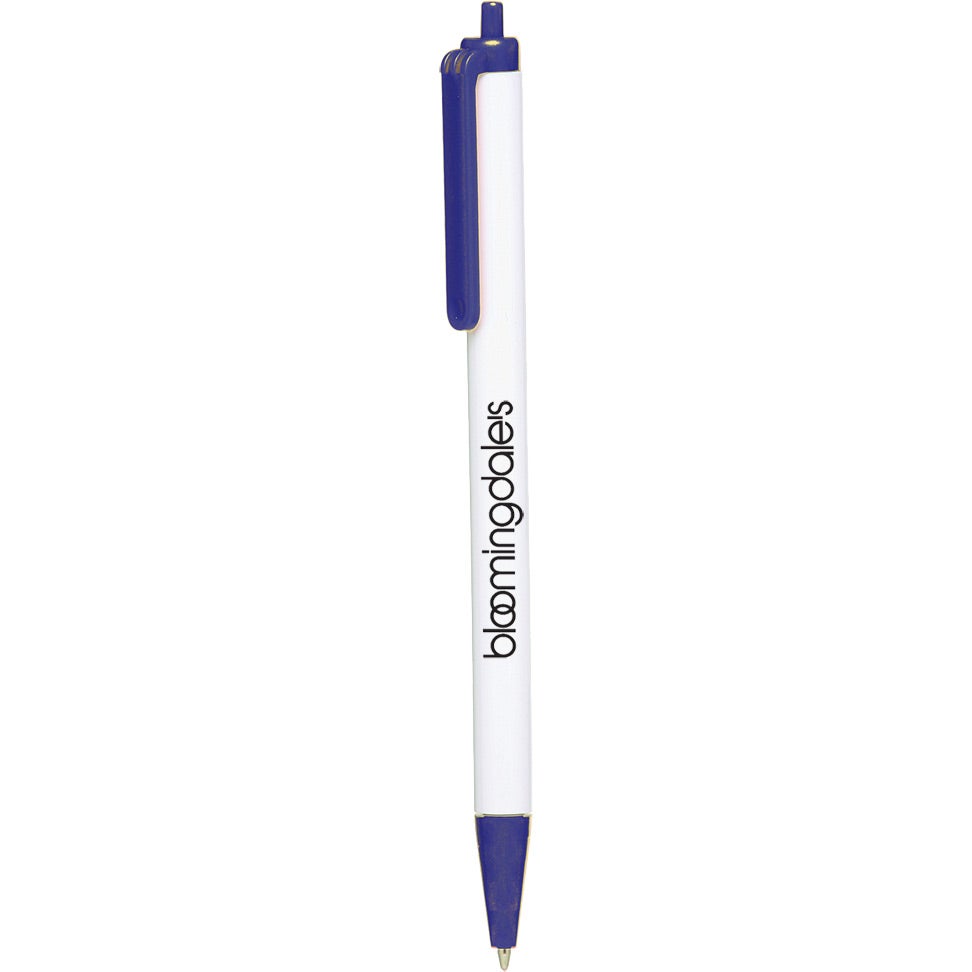 Customised Click Action Company Pens - Promotional Pens Singapore - Gifts VV Available in 13 amazing item colors 客製 - Promotional Pens Singapore - Gifts VV White / Blue Click Action Company Pen