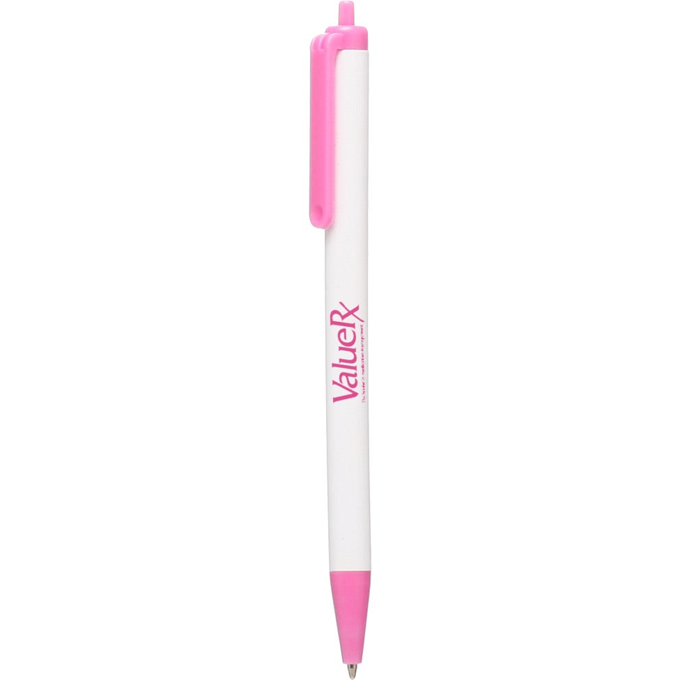 Customised Click Action Company Pens - Promotional Pens Singapore - Gifts VV Available in 13 amazing item colors 客製 - Promotional Pens Singapore - Gifts VV White / Pink Click Action Company Pen
