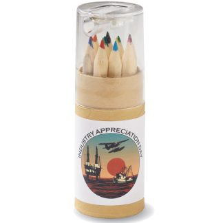 Tan / Clear Colored Pencil Set in Tube with Sharpener