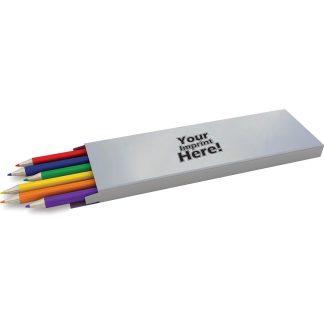 White Colored Pencils in a Box