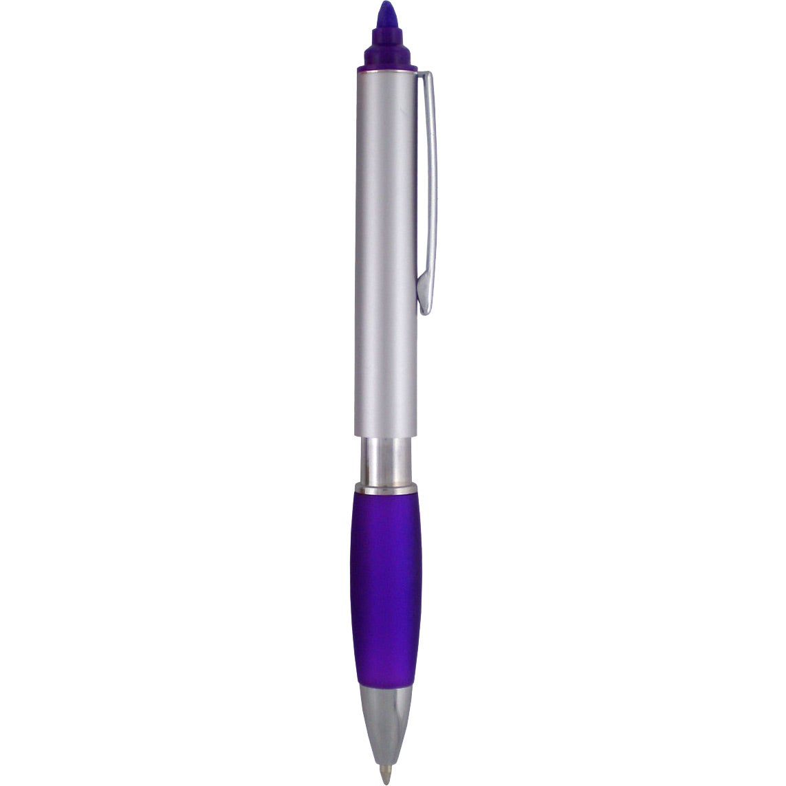 Advertising Crest Pen and Highlighters - Promotional Pens Singapore - Gifts VV Available in 6 awesome item colors 客製 - Promotional Pens Singapore - Gifts VV Silver / Purple Crest Pen and Highlighter