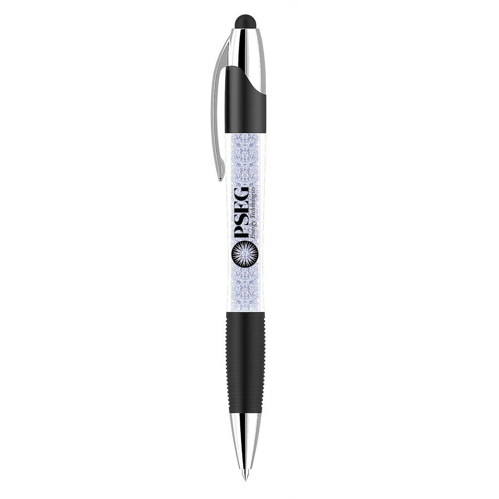 Marketing Crystal Light Up Stylus Pens - Promotional Pens Singapore - Gifts VV Available in 6 amazing item colors 客製 - Promotional Pens Singapore - Gifts VV Clear / Black Crystal Light Up Stylus Pen