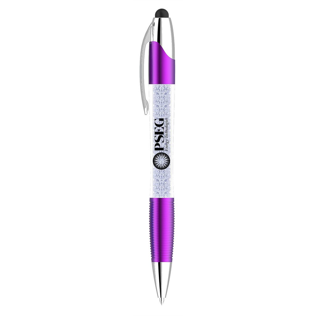 Marketing Crystal Light Up Stylus Pens - Promotional Pens Singapore - Gifts VV Available in 6 amazing item colors 客製 - Promotional Pens Singapore - Gifts VV Clear / Purple Crystal Light Up Stylus Pen