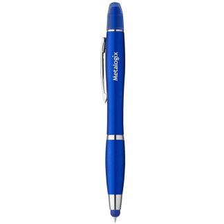 Blue Curvaceous Metallic Stylus Highlighter Pen