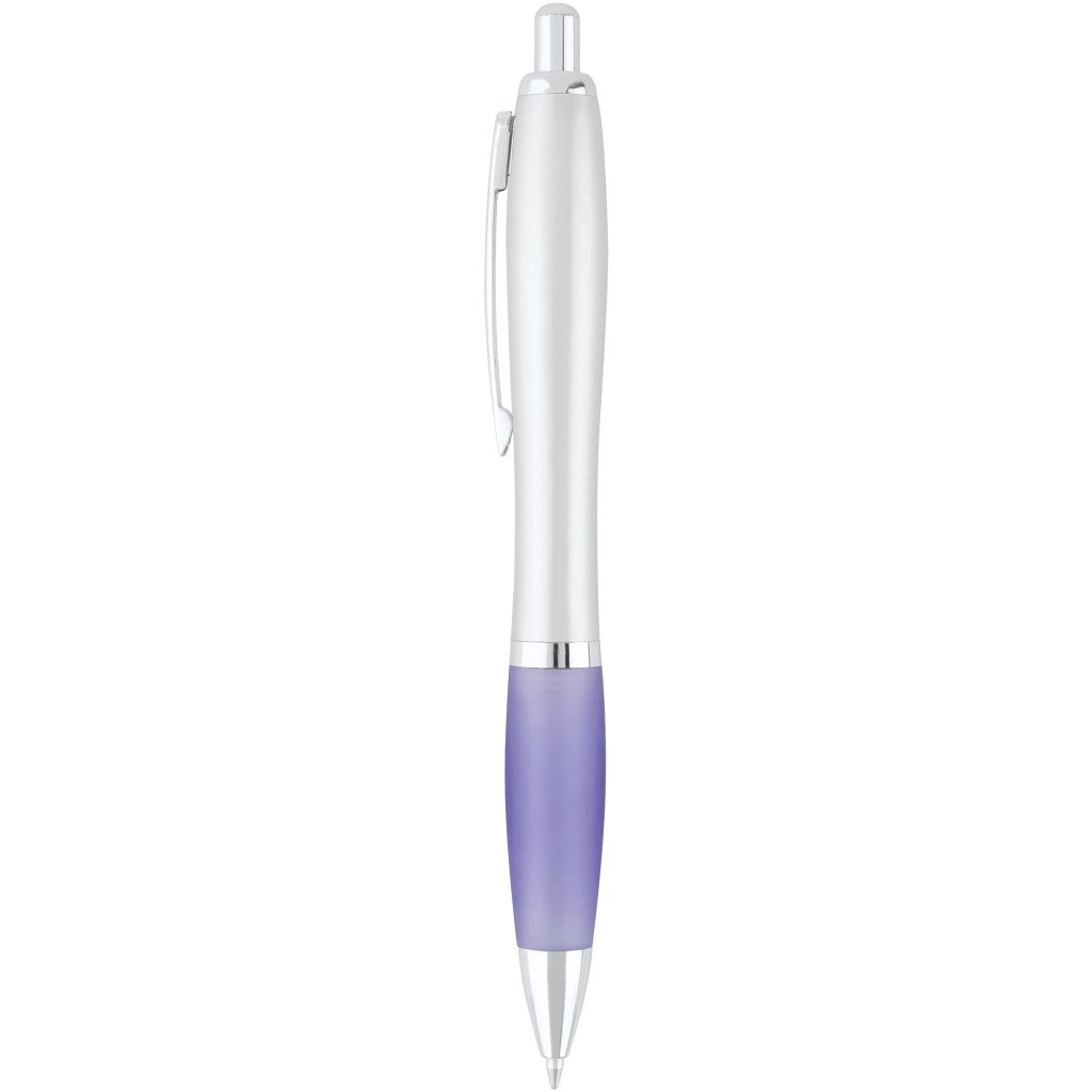Silver / Lilac Curvaceous Silver Matte Ballpoint Pen