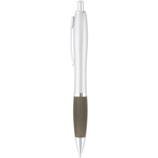 Silver / Black Curvaceous Silver Matte Ballpoint Pen
