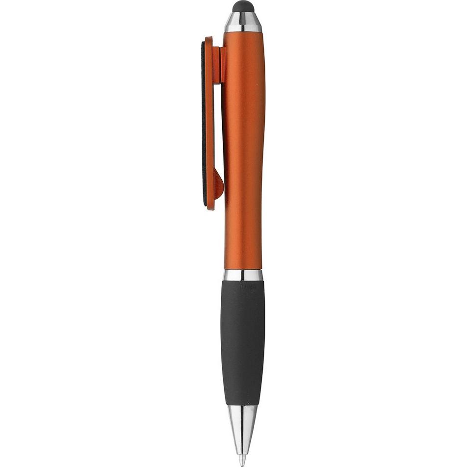 Orange Curvaceous Stylus Twist Pen with Screen Cleaner