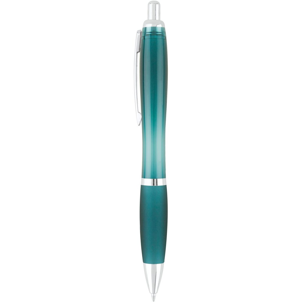 Peacock Blue Curvaceous Translucent Ballpoint Pen