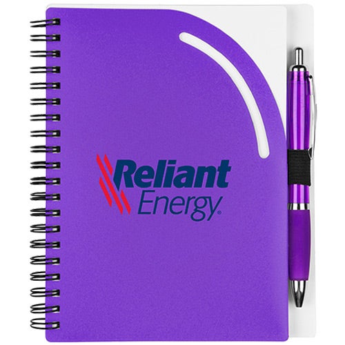 Customized Curvy Top Journals - Promotional Pens Singapore - Gifts VV Available in 8 awesome item colors 客製 - Promotional Pens Singapore - Gifts VV Purple / White Curvy Top Journal