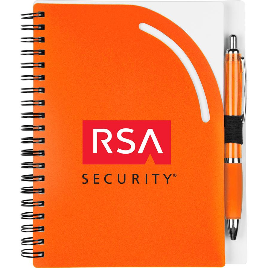 Customized Curvy Top Journals - Promotional Pens Singapore - Gifts VV Available in 8 awesome item colors 客製 - Promotional Pens Singapore - Gifts VV Orange Curvy Top Journal
