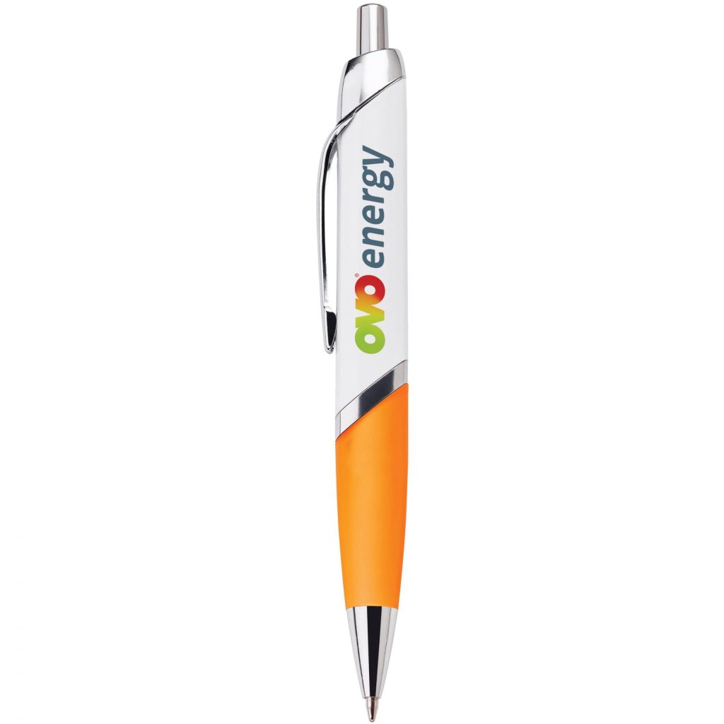 Advertising Cynthia Ballpoint Pens - Promotional Pens Singapore - Gifts VV Available in 7 exciting item colors 客製 - Promotional Pens Singapore - Gifts VV White / Orange Cynthia Ballpoint Pen