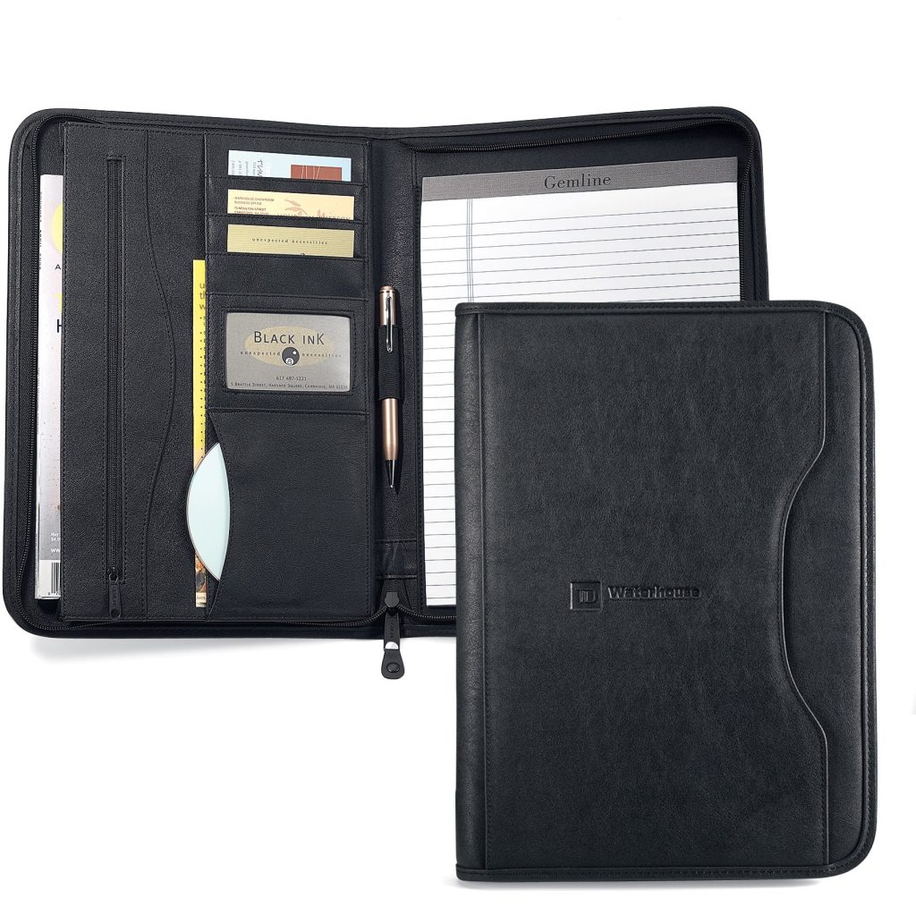 Marketing Deluxe Executive Padfolios - Promotional Pens Singapore - Gifts VV Sturdy pen loop 客製 - Promotional Pens Singapore - Gifts VV Black Deluxe Executive Padfolio