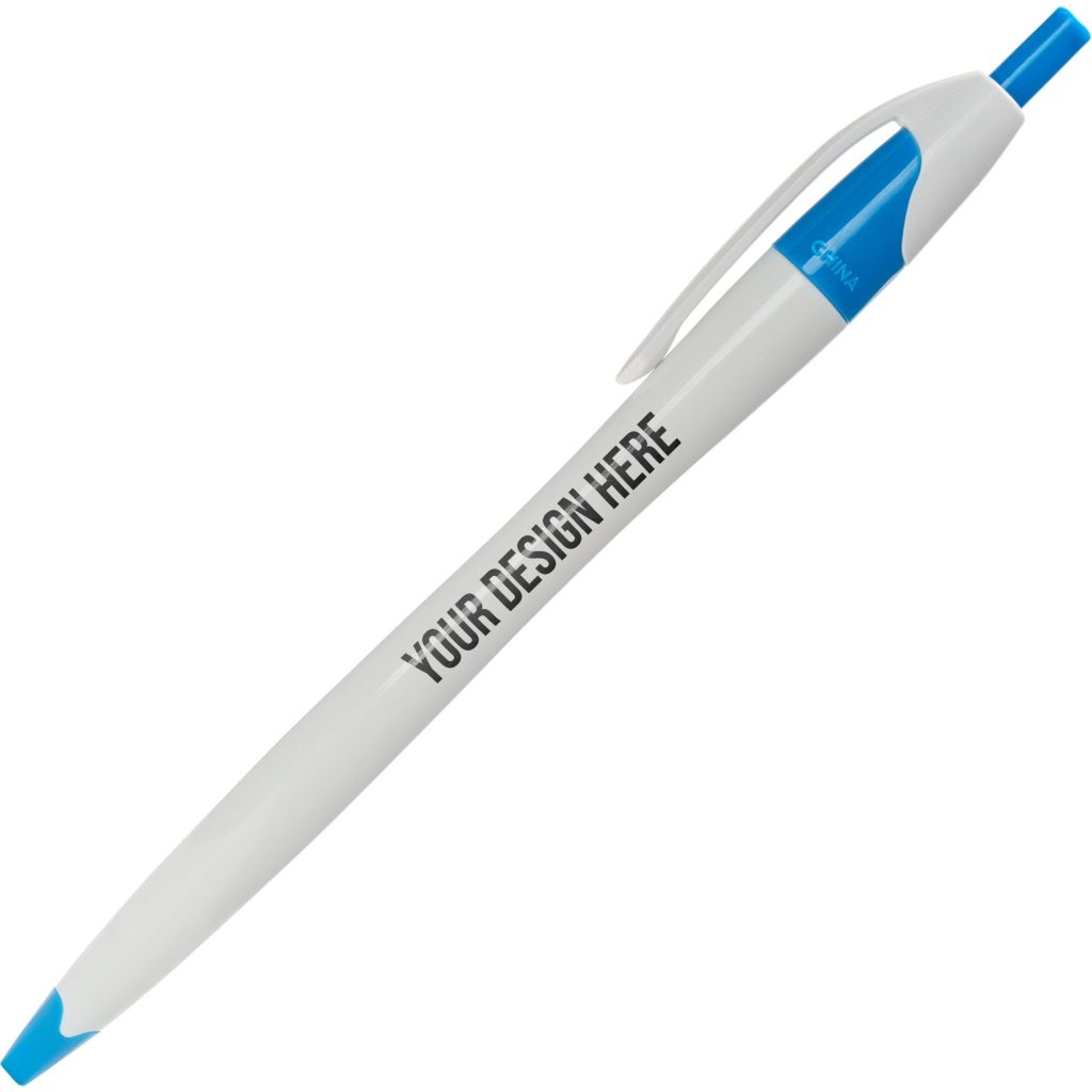 White / Electric Blue Derby Pen