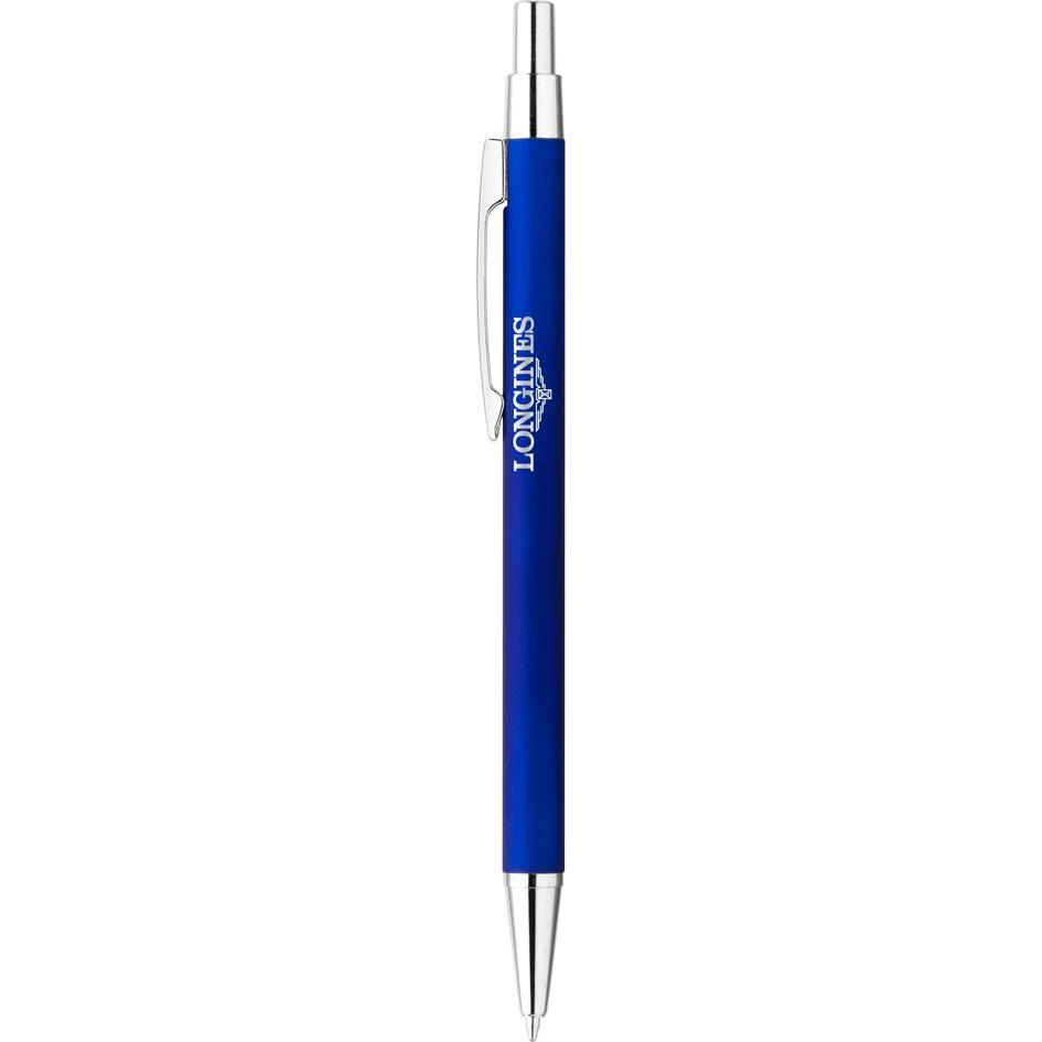 Imprinted Derby Soft Touch Slim Metal Pens - Promotional Pens Singapore - Gifts VV Available in 3 amazing item colors 客製 - Promotional Pens Singapore - Gifts VV Blue / Silver Derby Soft Touch Slim Metal Pen
