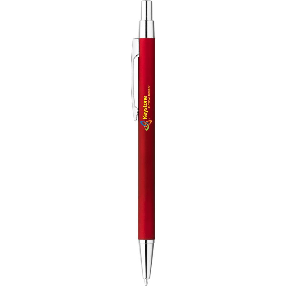 Imprinted Derby Soft Touch Slim Metal Pens - Promotional Pens Singapore - Gifts VV Available in 3 amazing item colors 客製 - Promotional Pens Singapore - Gifts VV Red / Silver Derby Soft Touch Slim Metal Pen
