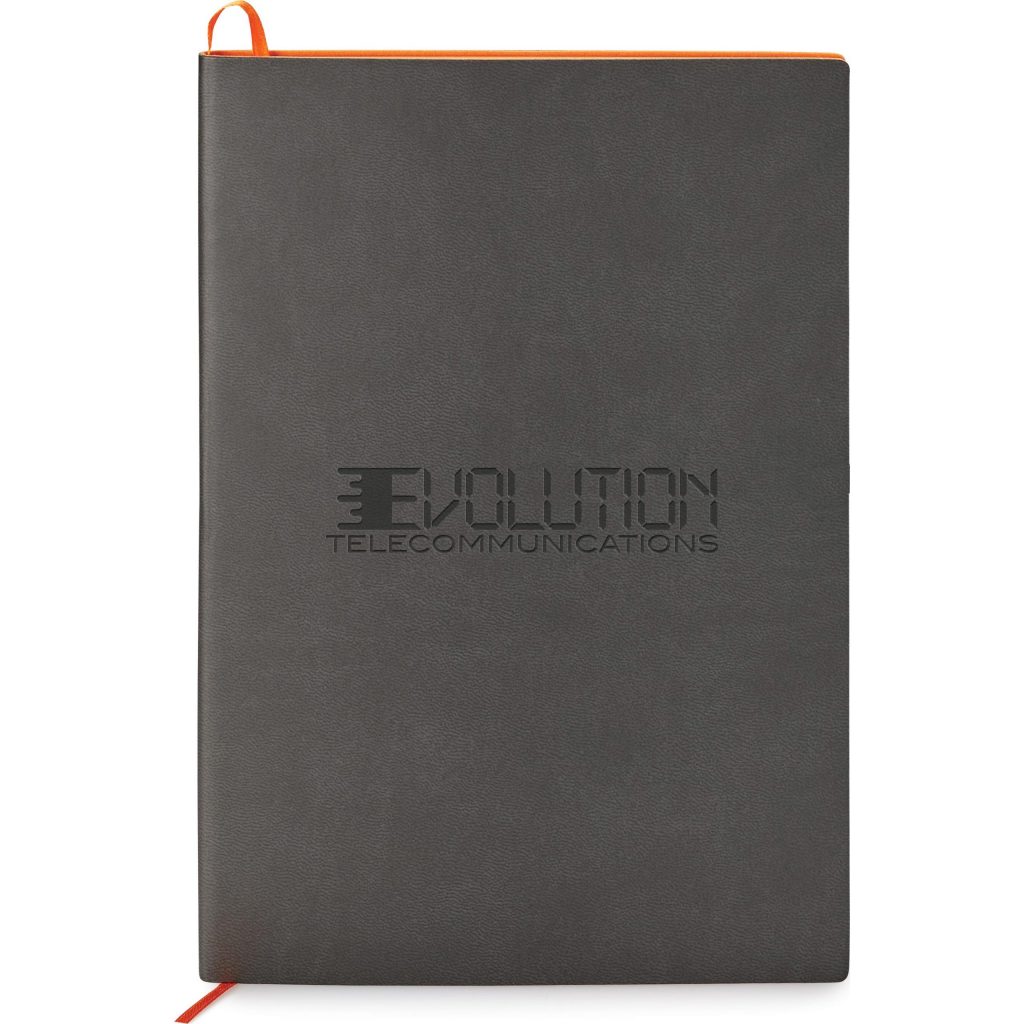 Promo Donald Single Meeting Journals - Promotional Pens Singapore - Gifts VV Available in 5 amazing item colors 客製 - Promotional Pens Singapore - Gifts VV Gray / Orange Donald Single Meeting Journal