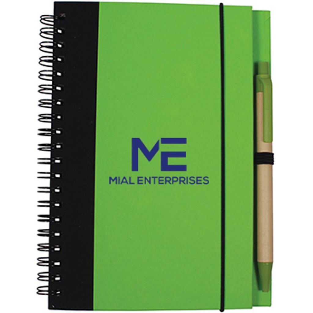 Promotional Eco Journal and Pens - Promotional Pens Singapore - Gifts VV Available in 5 exciting item colors 客製 - Promotional Pens Singapore - Gifts VV Lime Green / Black Eco Journal and Pen