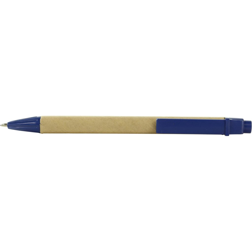 Natural / Blue Eco Paper Barrel Pen