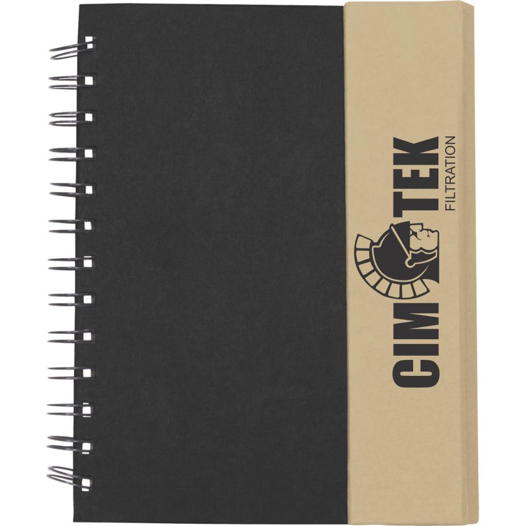 Imprinted Eco-Recycled Journals with Sticky Notes and Flags - Promotional Pens Singapore - Gifts VV Available in 5 amazing item colors 客製 - Promotional Pens Singapore - Gifts VV Black / Natural Eco-Recycled Journal with Sticky Notes and Flags