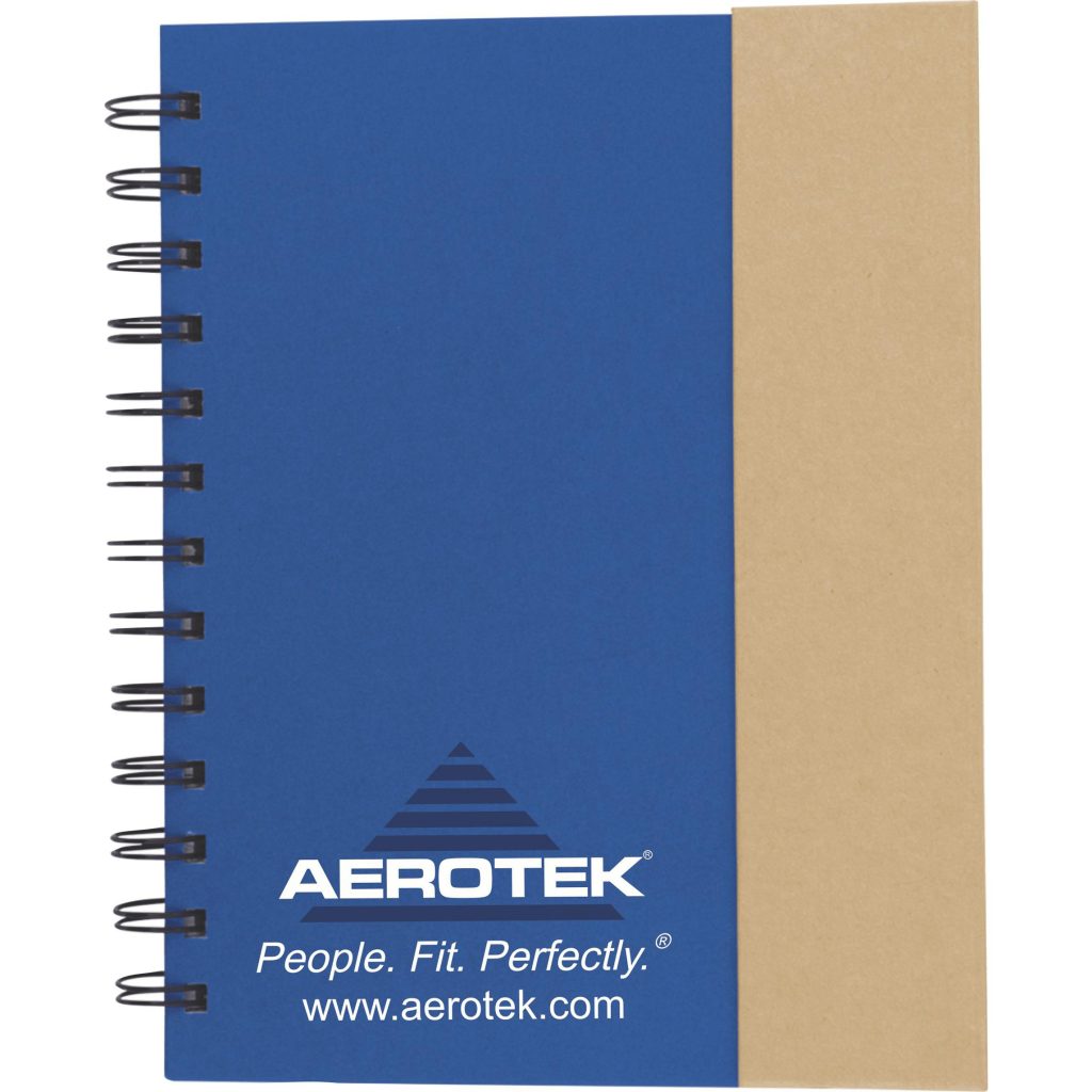 Imprinted Eco-Recycled Journals with Sticky Notes and Flags - Promotional Pens Singapore - Gifts VV Available in 5 amazing item colors 客製 - Promotional Pens Singapore - Gifts VV Blue / Natural Eco-Recycled Journal with Sticky Notes and Flags