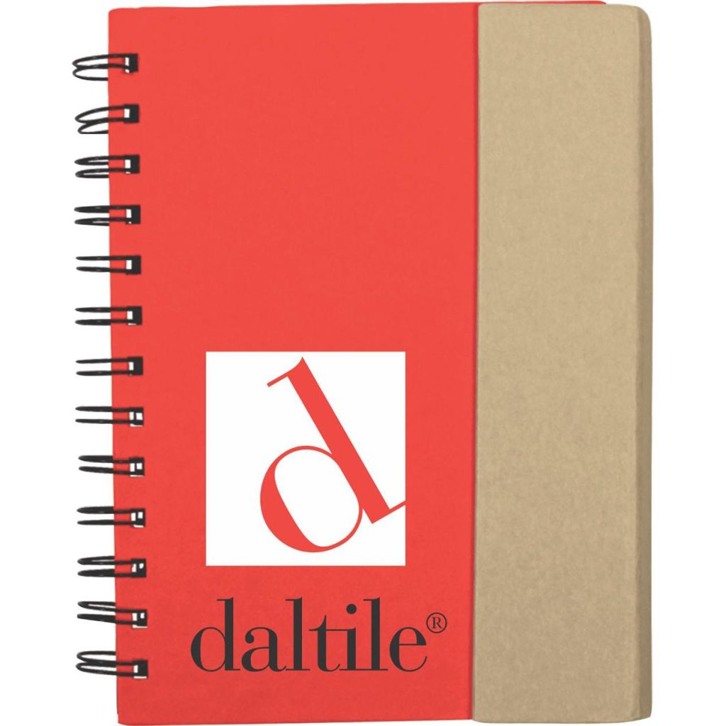 Imprinted Eco-Recycled Journals with Sticky Notes and Flags - Promotional Pens Singapore - Gifts VV Available in 5 amazing item colors 客製 - Promotional Pens Singapore - Gifts VV Red / Natural Eco-Recycled Journal with Sticky Notes and Flags