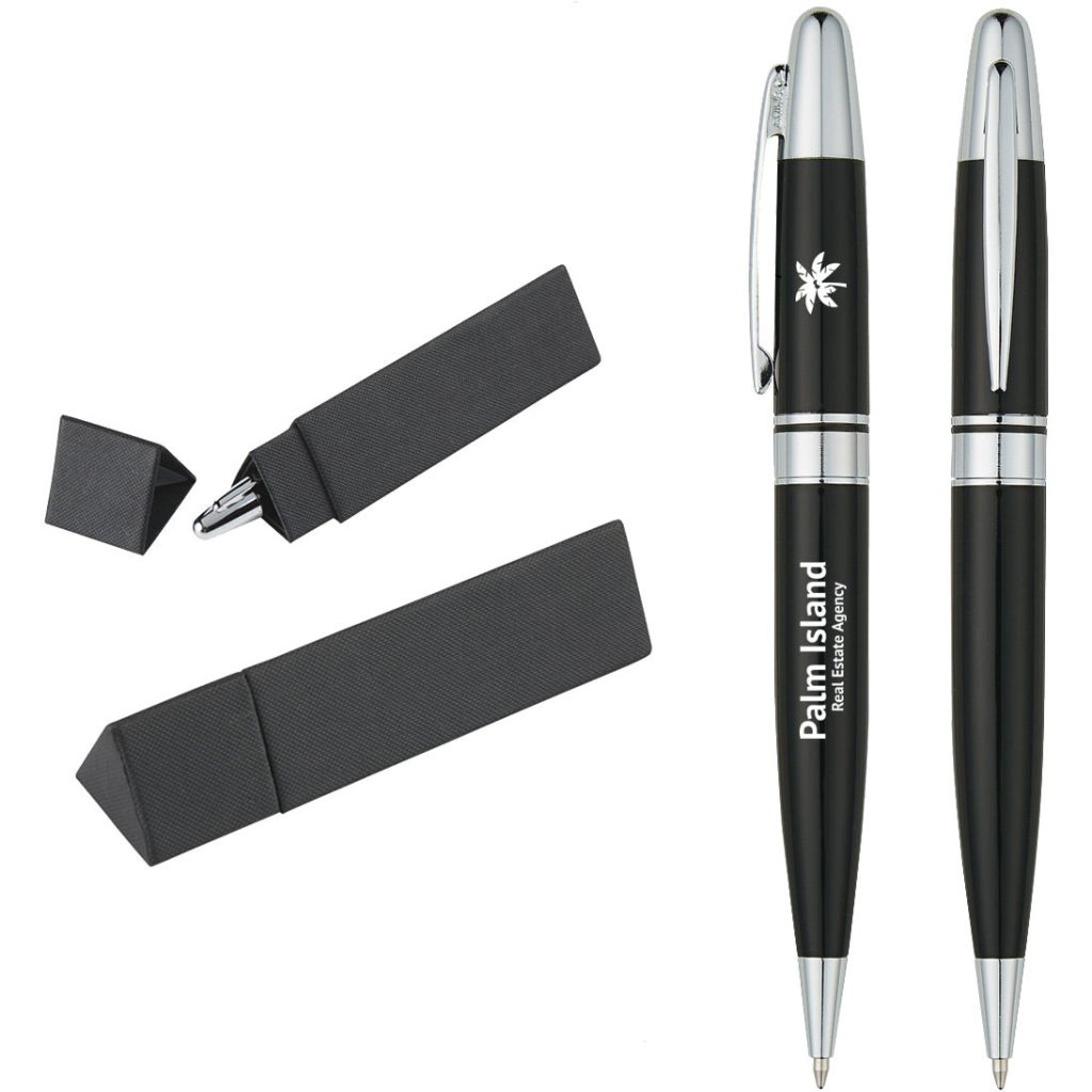 Logo Elite Executive Pens in Case - Promotional Pens Singapore - Gifts VV Your design screen printed 客製 - Promotional Pens Singapore - Gifts VV Black Elite Executive Pen in Case