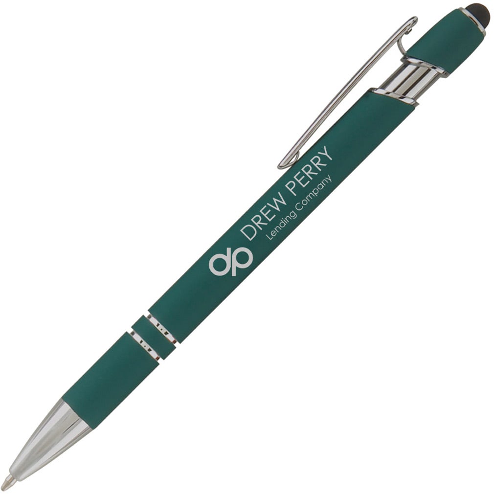 Dark Green Ellipse Softy Pen with Stylus