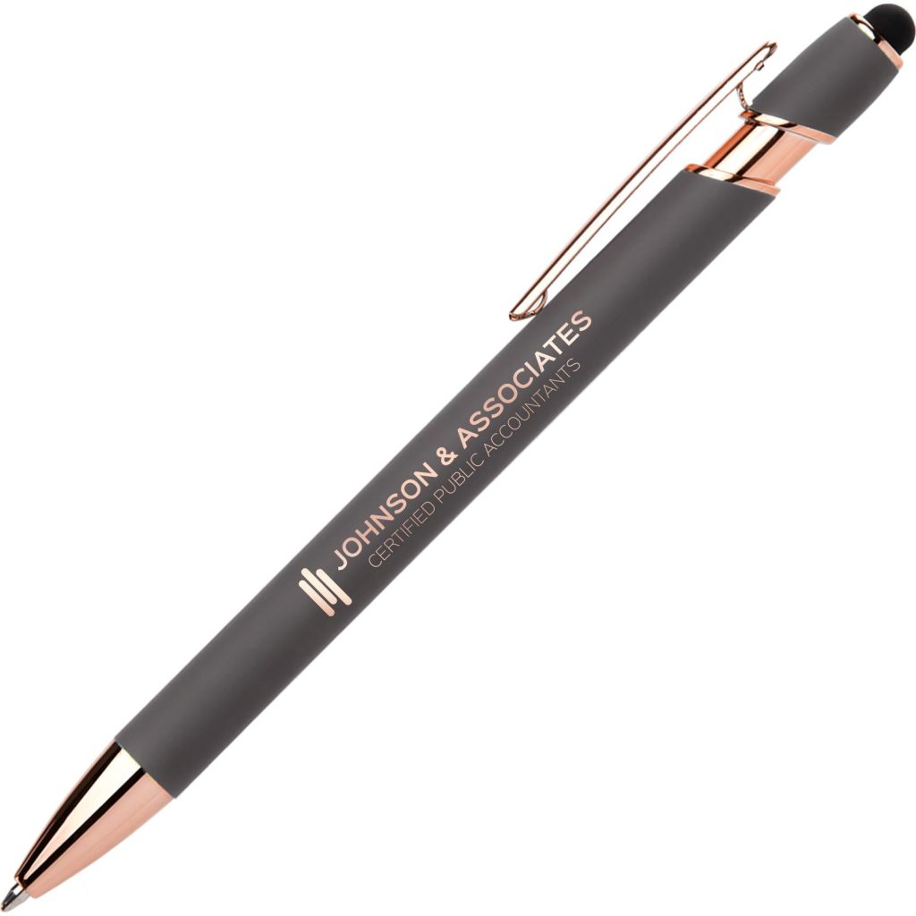 Gray Ellipse Softy Rose Gold Classic Pen with Stylus