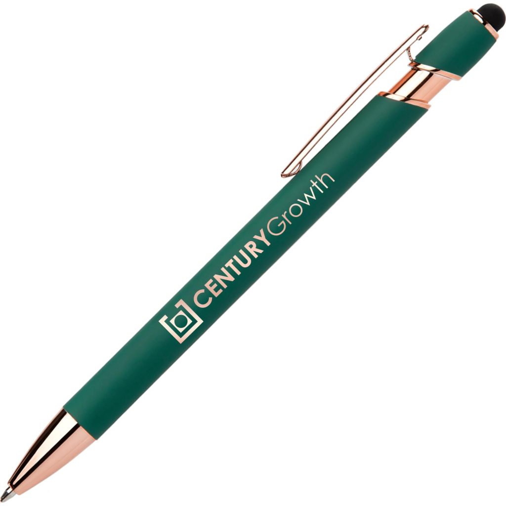 Green Ellipse Softy Rose Gold Classic Pen with Stylus