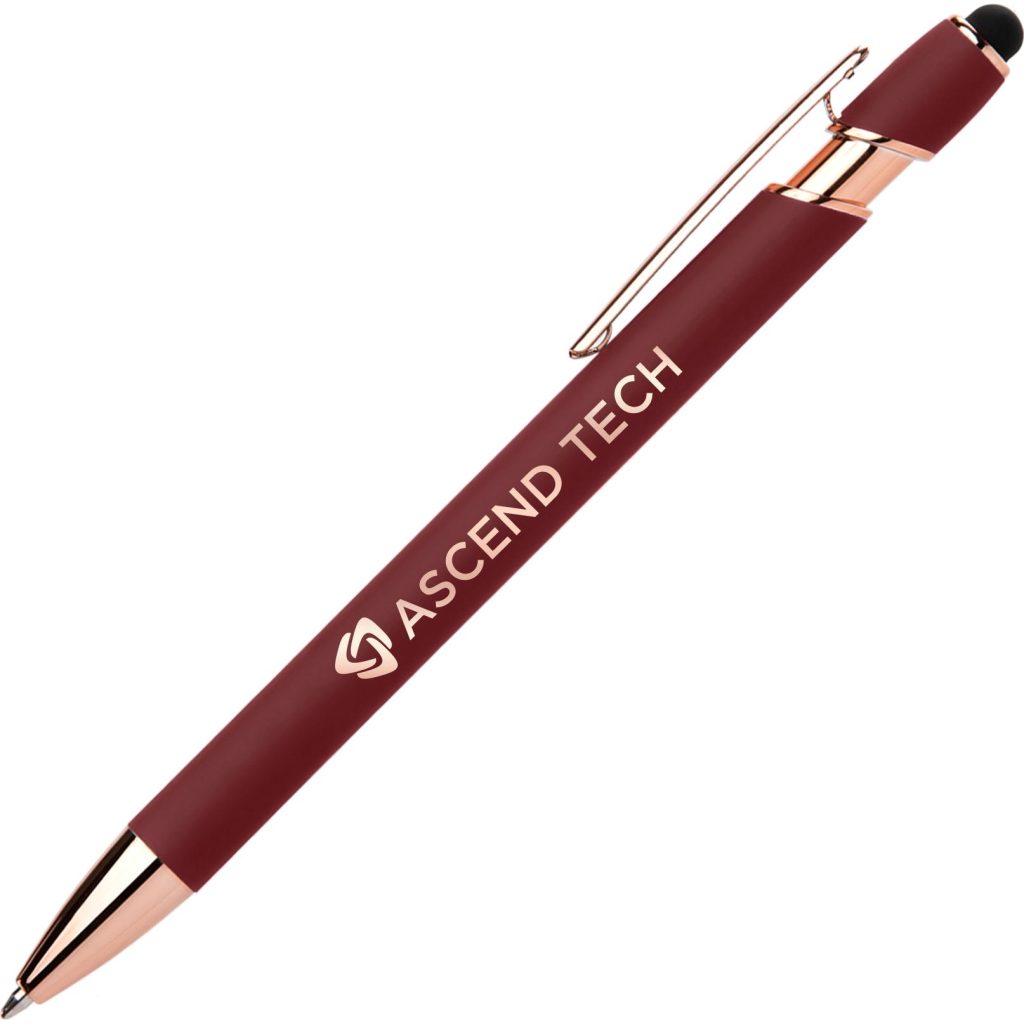 Red Ellipse Softy Rose Gold Classic Pen with Stylus