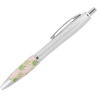 Silver Marijuana Theme Emissary Click Pen