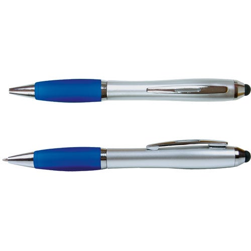 Marketing Emissary Duo Pen and Stylus - Promotional Pens Singapore - Gifts VV Available in 4 exciting item colors 客製 - Promotional Pens Singapore - Gifts VV Silver / Translucent Blue Emissary Duo Pen and Stylus