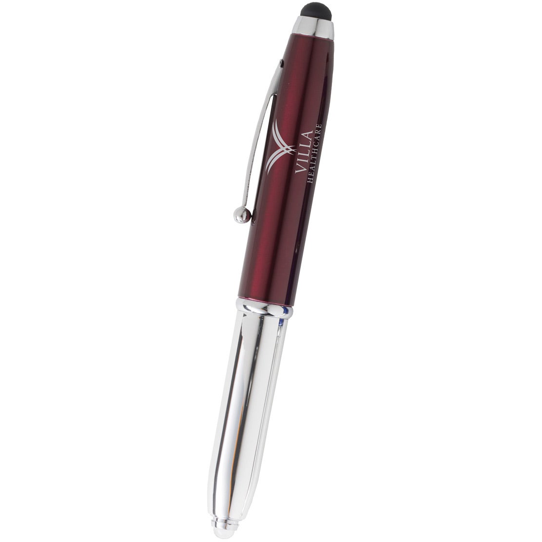 Promo Empress Light-Up Stylus Pens - Promotional Pens Singapore - Gifts VV Free Shipping 客製 - Promotional Pens Singapore - Gifts VV Burgundy / Silver Empress Light-Up Stylus Pen