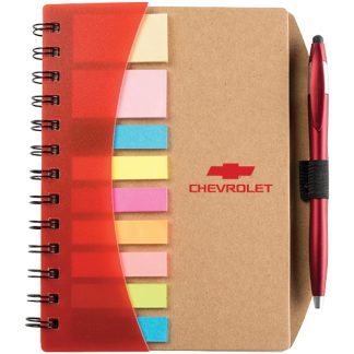 Tan / Translucent Red Executive Spiral Notebook Journal