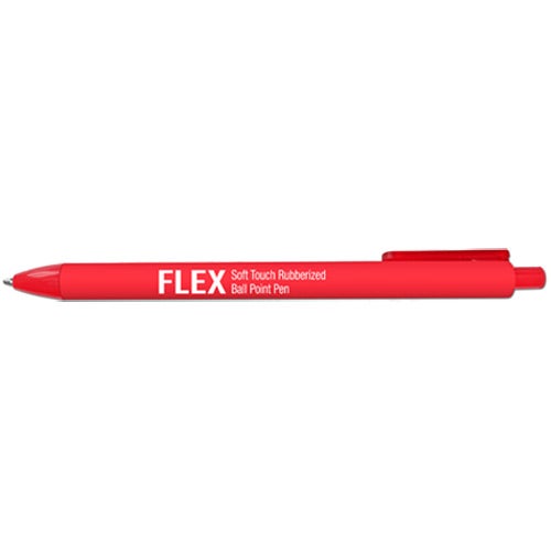 Red Flex Soft Touch Rubberized Ball Point Pen