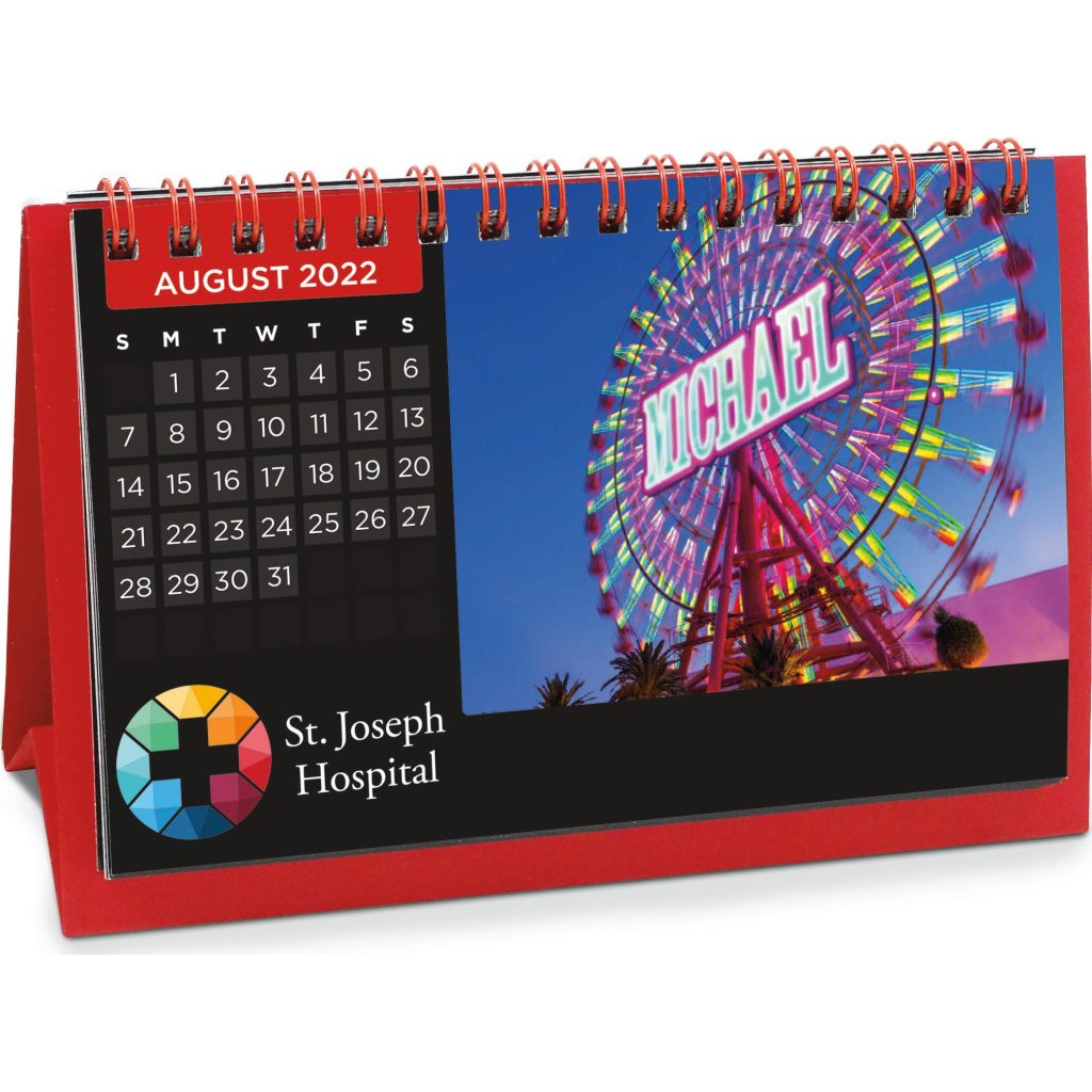 Advertising Flip Calendars with Image Personalization - Promotional Pens Singapore - Gifts VV Available in 4 amazing item colors 客製 - Promotional Pens Singapore - Gifts VV Red Flip Calendar with Image Personalization