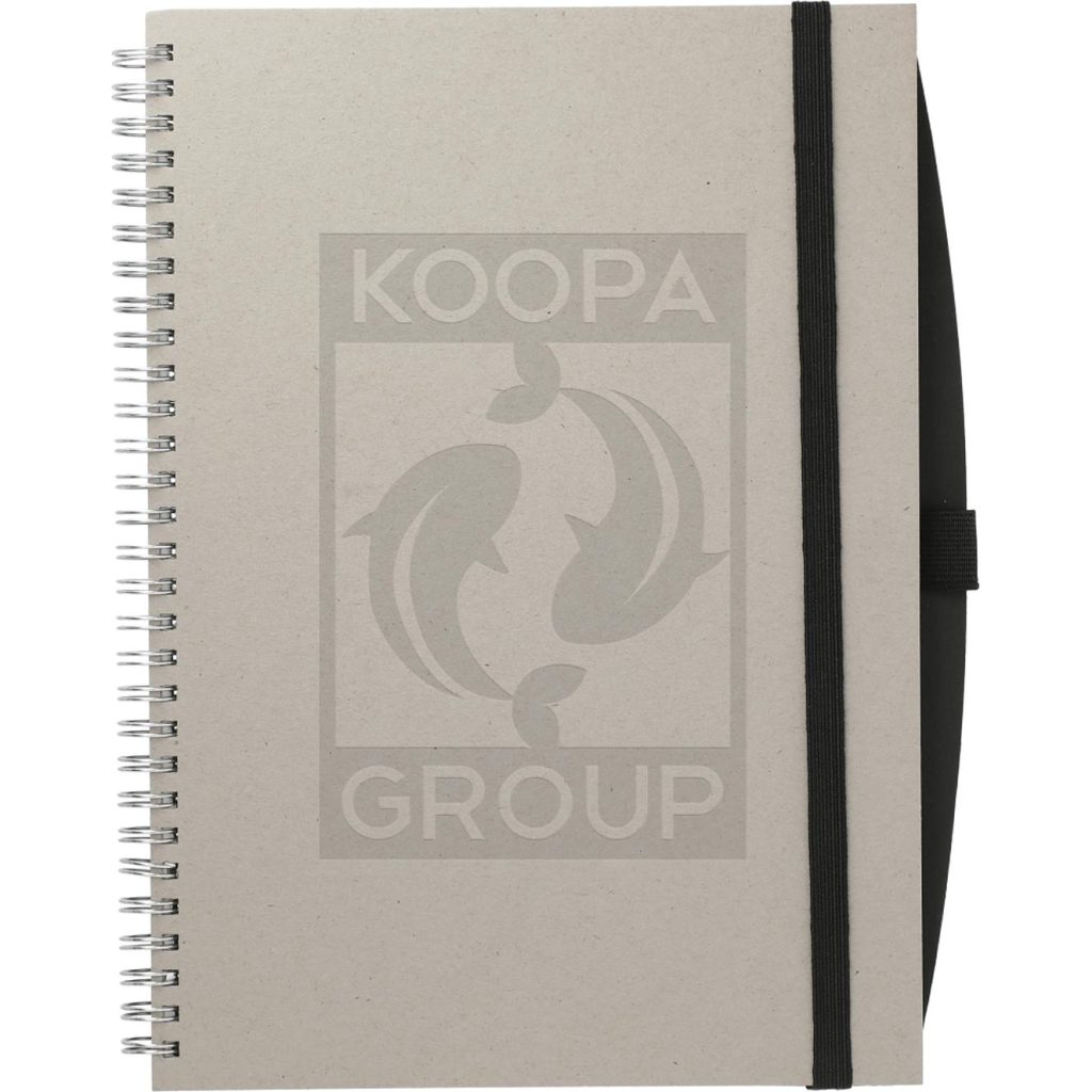 Marketing FSC Mix Spiral JournalBooks with Pen Port - Promotional Pens Singapore - Gifts VV Available in 2 amazing item colors 客製 - Promotional Pens Singapore - Gifts VV Brown FSC Mix Spiral JournalBook with Pen Port
