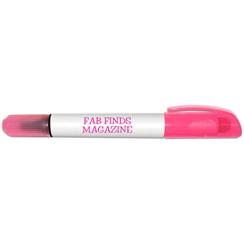 Advertising Gel Brite Highlighter and Pen Combos - Promotional Pens Singapore - Gifts VV Available in 4 exciting item colors 客製 - Promotional Pens Singapore - Gifts VV White / Fluorescent Pink Gel Brite Highlighter and Pen Combo