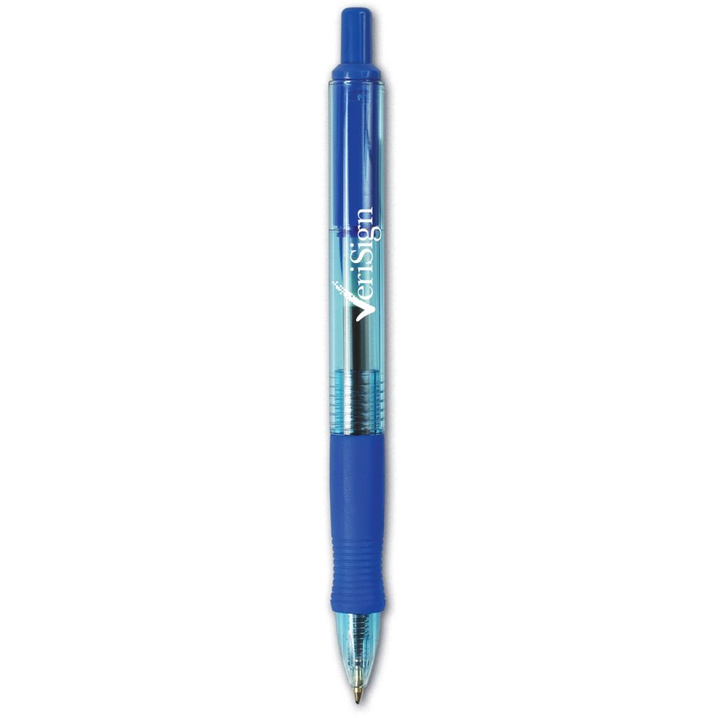 Crystal Blue with Solid Blue trim Retractable Pen