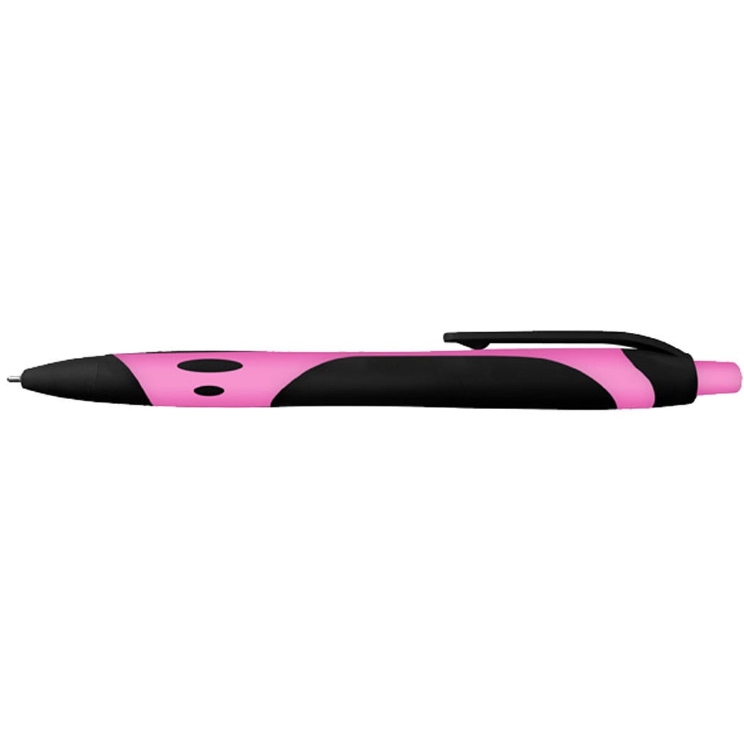Pink / Black Gel Sport Soft Touch Rubberized Hybrid Ink Gel Pen