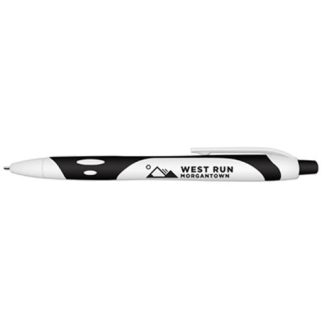 White / Black Plastic Soft Touch Rubberized Hybrid Ink Gel Pen
