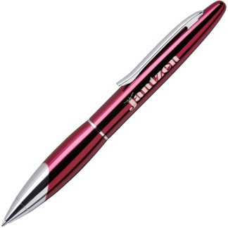Red Glisten Black Twist Action Solid Brass Pen